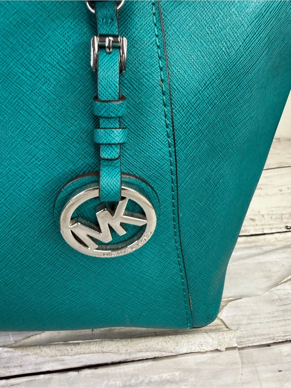 Michael Kors leather tote bag and matching zip wallet set